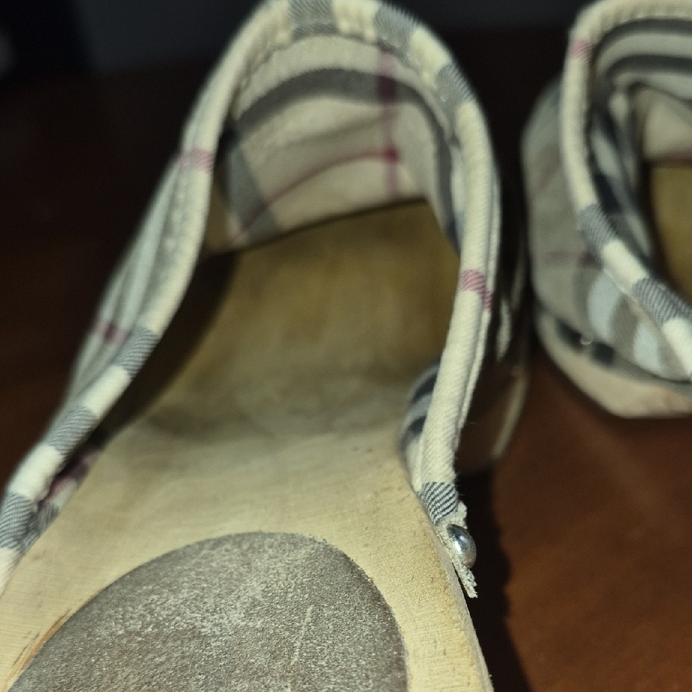 Burberry Plaid Slip-On Mules with Stud Accents - Picture 9 of 14